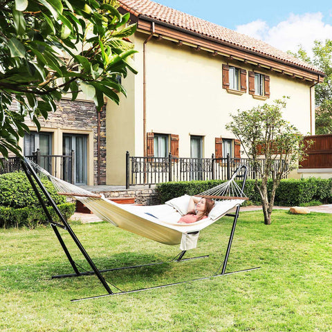 Rootz Hammock Set - Floating Bed - Outdoor Swing - Durable Cotton Blend - 210cm x 150cm Lying Surface - 300kg Capacity - Relaxation Redefined