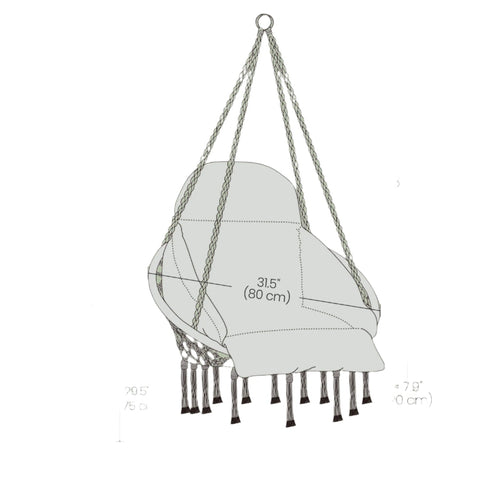Rootz Hanging Chair - Swing Chair - Resilient Seat - Supports 120kg Weight - 113cm x 76cm x 57cm - Steel & Polyester