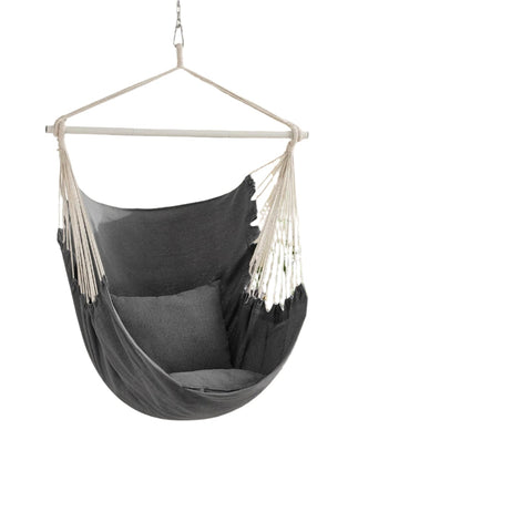 Rootz Hanging Chair Swing - Hanging Swing - Hanging Seat - Grey, Comfort with 2 Pillows - 150 x 128 cm Perfect for Relaxation