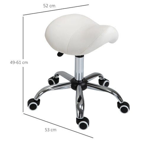 Rootz Saddle Stool - Ergonomic Stool - Height-Adjustable Chair - Promotes Upright Posture - Easy to Clean PU Leather - 52cm x 53cm x (49-61)cm