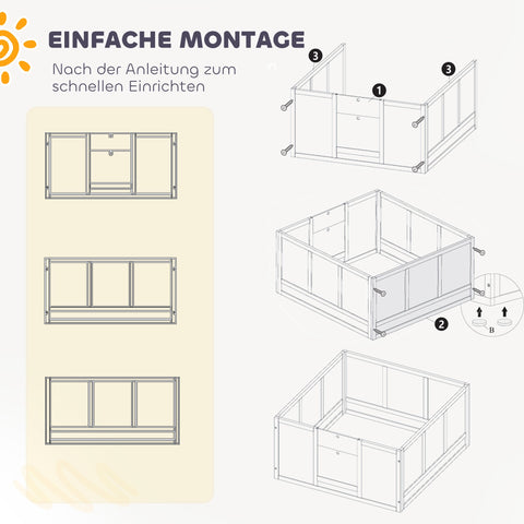 Rootz Puppy Crate for Small/Medium Dogs - Dog Litter Box - Pet Shelter - Adjustable Entrance - Non-Slip Pads - 100 x 96 x 48 cm