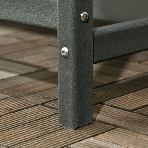 Rootz Country Style Weatherproof Garden Bench - Outdoor Seating - Rustic Park Bench - Durable Plastic - 124cm x 60cm x 87cm - Dark Gray