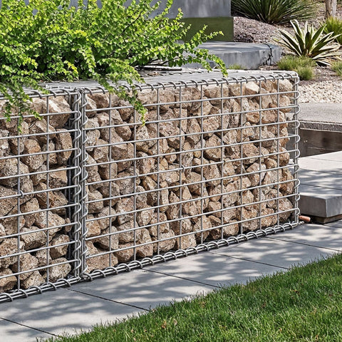 Rootz Gabion Basket - Metal Stone Basket - Galvanized Wire Cage - Easy Installation - 100 x 50 x 30 cm