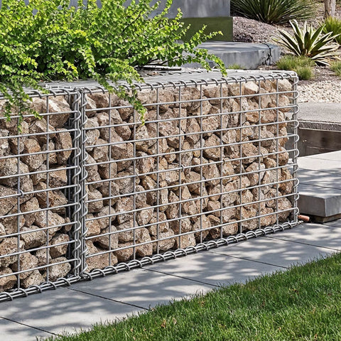 Rootz 24 Piece Gabion Set - Metal Wire Basket - Stone Cage - Durable Steel - 100cm x 50cm x 30cm