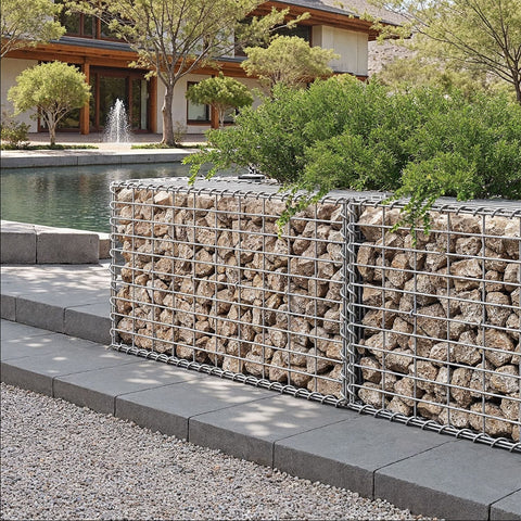Rootz Gabion Basket - Metal Stone Basket - Galvanized Wire Cage - Easy Installation - 100 x 50 x 30 cm