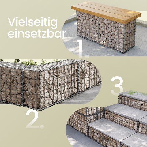 Rootz Gabion Basket - Metal Stone Basket - Galvanized Wire Cage - Easy Installation - 100 x 50 x 30 cm