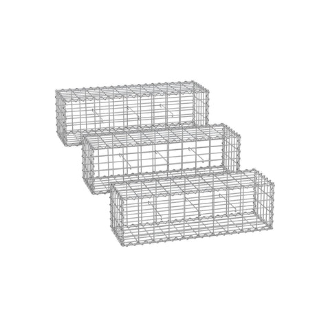 Rootz Galvanized Steel Gabion Basket Set - Wire Cage - Mesh Walls - Landscaping Edging - 100cm x 30cm x 30cm