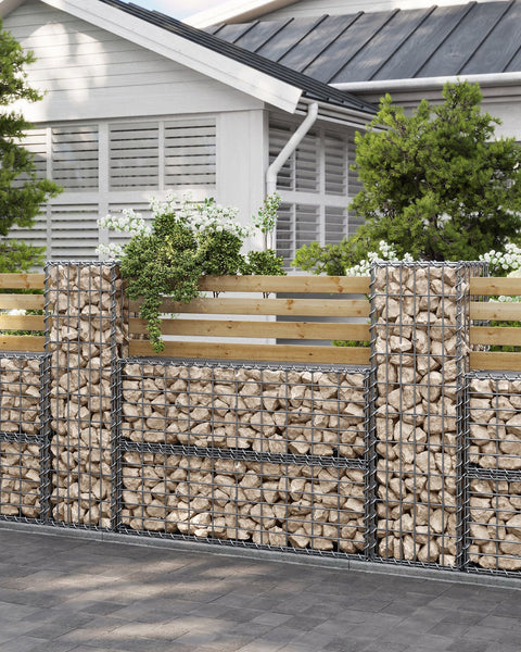 Rootz Galvanized Steel Gabion Wall - Wire Mesh Box - Planter - 5cm x 10cm Mesh - 100cm x 30cm x 30cm - DIY Garden Landscaping