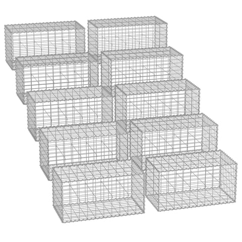 Rootz Gabion Wall - Silver Steel - Metal Retaining Wall - Durable Construction - 100 x 50 x 50 cm