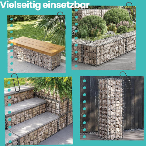 Rootz Gabion Wall - Metal Retaining Wall - Garden Fence - Durable Galvanized Steel - 100cm x 30cm x 30cm