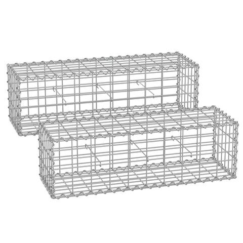 Rootz Gabion Wall - Metal Retaining Wall - Garden Fence - Durable Galvanized Steel - 100cm x 30cm x 30cm