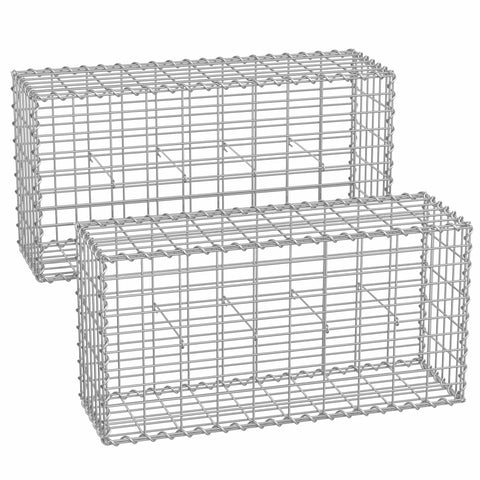 Rootz Galvanized Steel Gabion - Stone Basket - Garden Wall - Rust-Resistant - 100 x 50 x 30 cm
