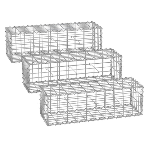 Rootz Gabion Wall Set - Stone Cage - Galvanized Steel Basket - Durable & Sturdy - 100cm x 30cm x 30cm