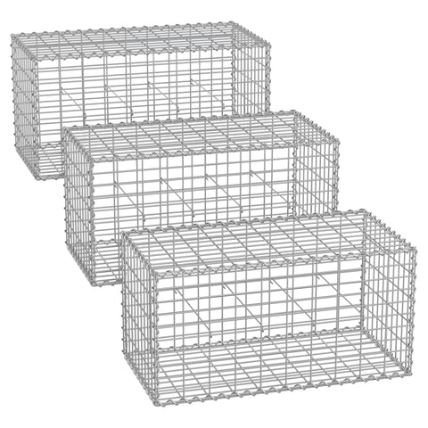 Rootz Silver Gabion Set - Retaining Wall Cage - Durable Steel - Rust Resistant - 100cm x 50cm x 50cm