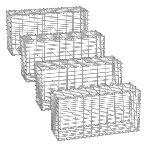 Rootz 24 Piece Gabion Set - Metal Wire Basket - Stone Cage - Durable Steel - 100cm x 50cm x 30cm