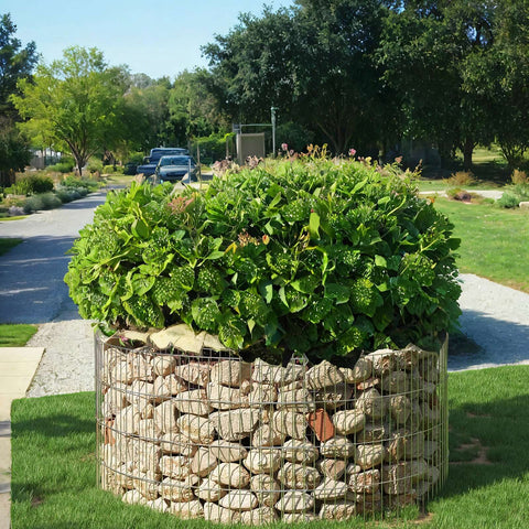 Rootz Metal Garden Gabion Basket - Round Ornamental Gabion - Stone Cage - Enhances Garden Beauty - 90cm x 40cm