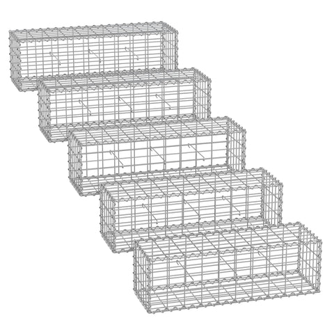 Rootz Gabion Basket Set - Retaining Wall - Galvanized Steel Cages - Erosion Control - 100cm x 30cm x 30cm