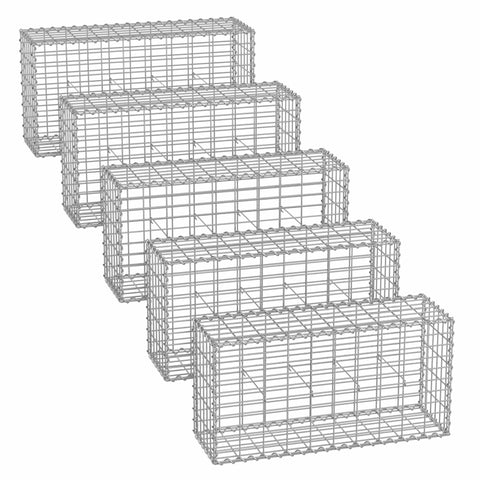 Rootz Gabion Wall - Silver Wire Cage - Garden Retaining Wall - Durable Galvanized Steel - 100cm x 50cm x 30cm