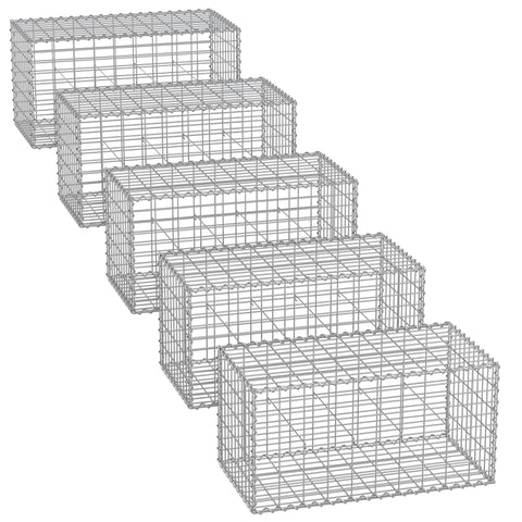 Rootz Gabion Cage Set - Metal Retaining Wall - Silver Rock Cage - Durable Galvanized Steel - 100cm x 50cm x 50cm