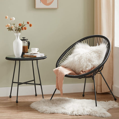 Rootz 3 Piece Acapulco Chair Set - Garden Seating - Outdoor Furniture - Ergonomic Comfort - 64x65x77cm Chair, 50.5x52cm Table