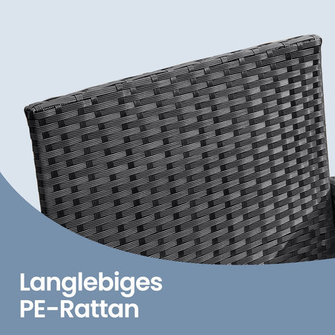 Rootz Balcony & Garden Furniture Set - Patio Set - Outdoor Furniture - Durable PE-Polyrattan - 54.5x56.5x81.5cm Chair, 54.5x99x81.5cm Sofa, 41x71x39cm Table