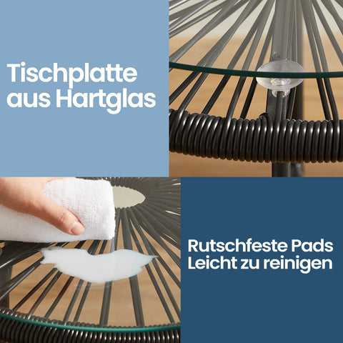 Rootz Balcony Furniture 3 Set - Garden Furniture Set - Outdoor Patio Set - Comfortable Ergonomic Design - Chairs 64x65x77cm, Table 50.5x52cm