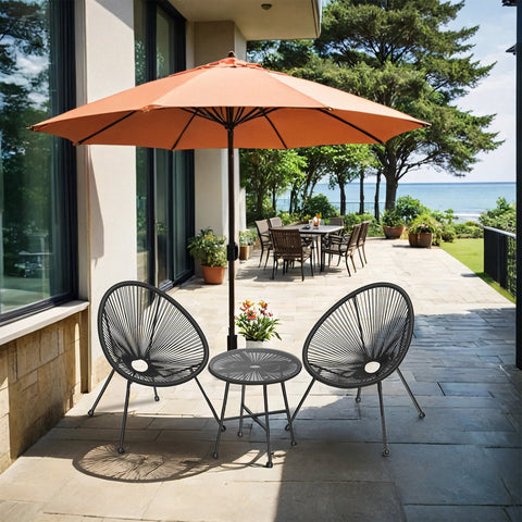 Rootz Balcony Furniture 3 Set - Garden Furniture Set - Outdoor Patio Set - Comfortable Ergonomic Design - Chairs 64x65x77cm, Table 50.5x52cm