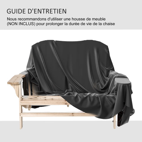 Rootz Adirondack Garden Bench - Outdoor Bench - Wooden Slat Seat - Wide Armrests - Brown Spruce - 129cm x 90cm x 86cm