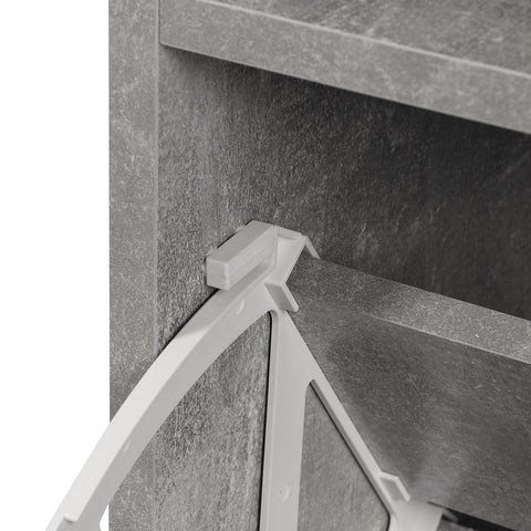 Rootz 3-in-1 Entrance Furniture Set - Wardrobe Set - Hallway Organizer - Shoe Storage & Mirror - Concrete Grey - 90x24x102 cm