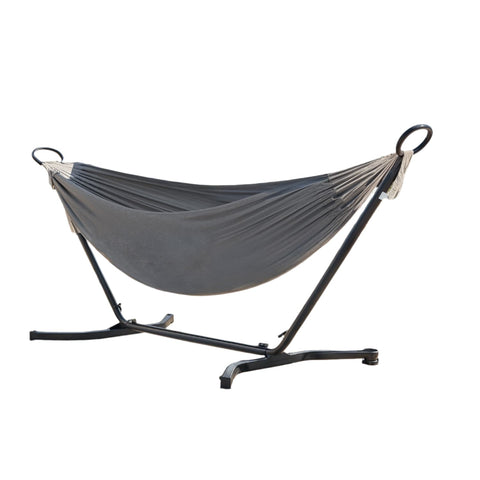 Rootz Double Hammock with Frame - Hang Mat - Adjustable Heights - Relaxation Comfort - 210cm x 150cm Hammock, 300cm x 90cm x 95cm Frame