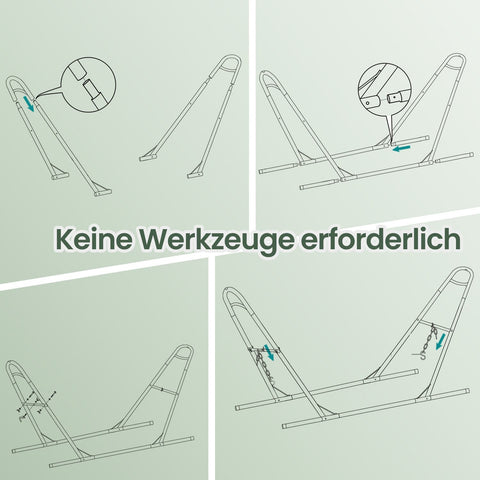 Rootz Double Hammock with Frame - Hang Mat - Adjustable Heights - Relaxation Comfort - 210cm x 150cm Hammock, 300cm x 90cm x 95cm Frame