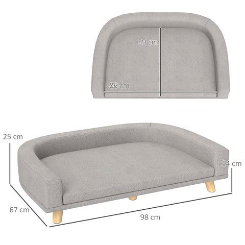 Rootz Dog Sofa - Dog Couch - Pet Bed - Optimal Comfort - 98cm x 67cm x 25cm - Suitable for Large Dogs Up to 30kg