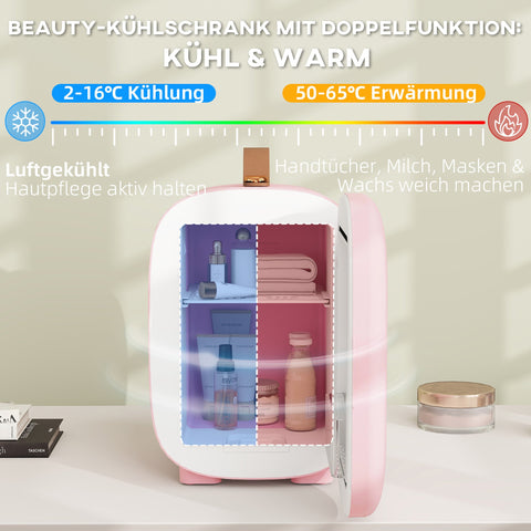 Rootz Pink Mini Beauty Fridge - Cosmetic Fridge - Skincare Fridge - Portable & Quiet - 20.3 x 26.3 x 28 cm