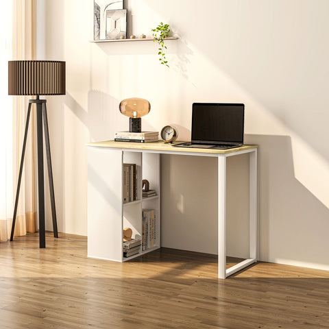 Rootz Compact Computer Desk - Small Office Desk - Modern Workspace Table - Storage Compartments - 100 x 54 x 75 cm