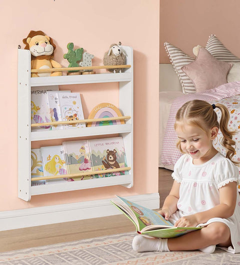 Rootz Children's Shelf - Kids Bookcase - Organizer Shelf - Space-Saving Storage - 12 x 60 x 75 cm