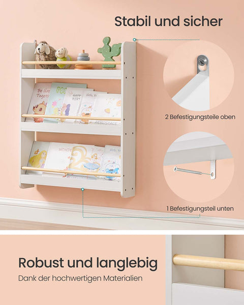Rootz Children's Shelf - Kids Bookcase - Organizer Shelf - Space-Saving Storage - 12 x 60 x 75 cm