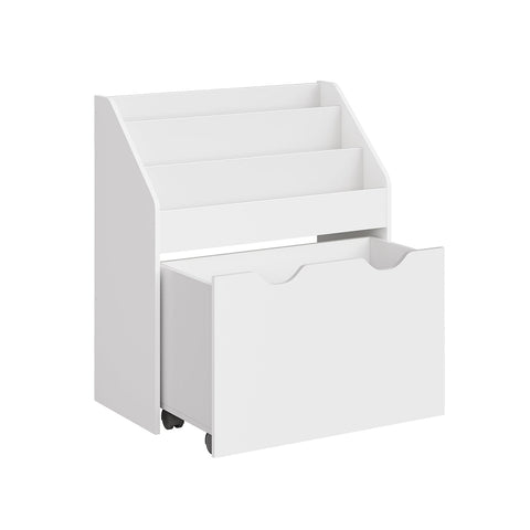 Rootz Toy Storage Shelf - Kids Organizer - Mobile Cart - Cloud White - 28.5" x 11.5" x 35.5"