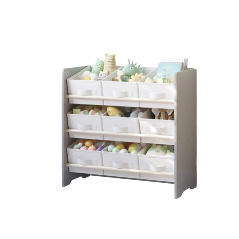 Rootz Regal Bookshelf - Storage Shelves - Fleece Boxes - Space-Saving Design - 29.5cm x 62.5cm x 60cm