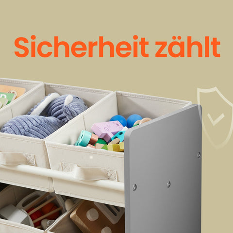 Rootz Regal Bookshelf - Storage Shelves - Fleece Boxes - Space-Saving Design - 29.5cm x 62.5cm x 60cm