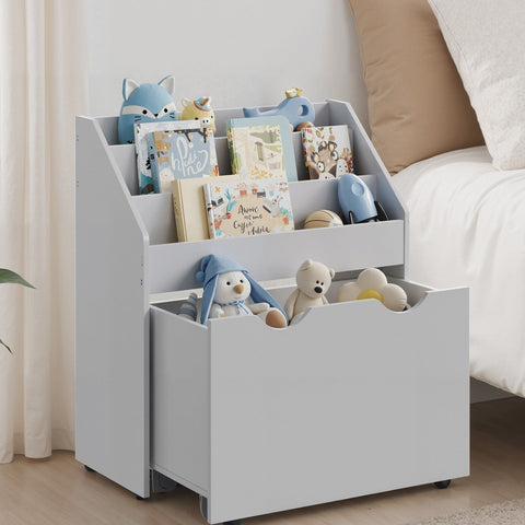 Rootz 3 Level Bookcase - Shelf - Storage Organizer - Space-Saving - 29.5 x 62.5 x 70 cm