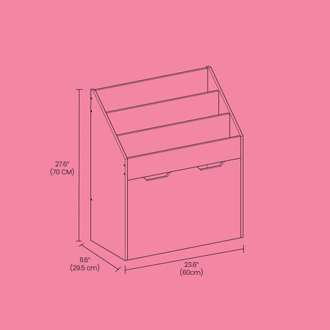 Rootz 3 Level Bookcase - Shelf - Storage Organizer - Space-Saving - 29.5 x 62.5 x 70 cm