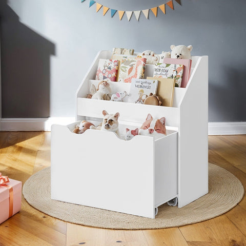 Rootz White 3 Tier Bookcase - Shelf - Storage Organizer - Space Saving Design - 29.5cm x 62.5cm x 70cm