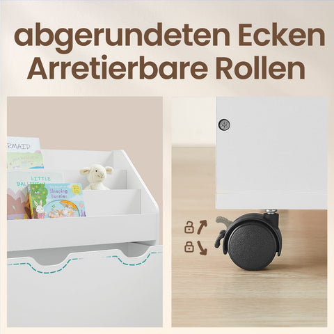 Rootz White 3 Tier Bookcase - Shelf - Storage Organizer - Space Saving Design - 29.5cm x 62.5cm x 70cm