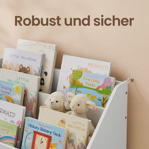 Rootz White 3 Tier Bookcase - Shelf - Storage Organizer - Space Saving Design - 29.5cm x 62.5cm x 70cm