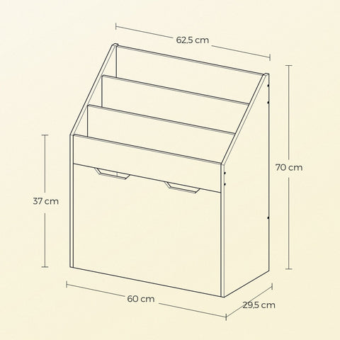 Rootz White 3 Tier Bookcase - Shelf - Storage Organizer - Space Saving Design - 29.5cm x 62.5cm x 70cm