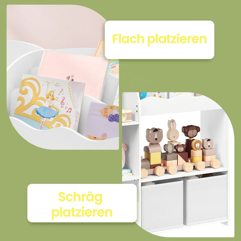 Rootz Bookcase Shelf - Storage Unit - Organizer - Includes 2 Storage Boxes - Wooden Chipboard - 30 x 93 x 100 cm