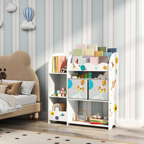 Rootz Children's Bookcase - Toy Organizer - Storage Shelf - Classic White - Child-Friendly - 93 x 30 x 100 cm