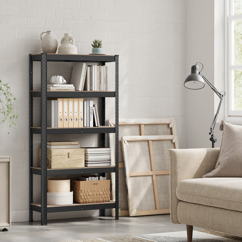 Rootz Storage Rack - Shelving System - Utility Rack - Steel and MDF - Rust-Resistant - Adjustable Shelves - 150cm x 75cm x 30cm