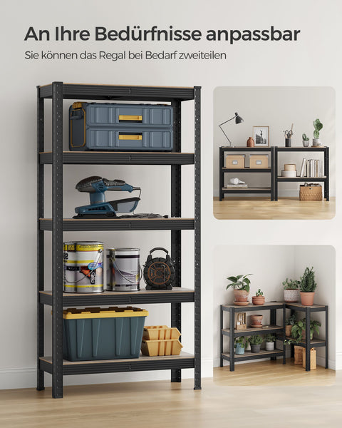 Rootz 2 Piece Set Storage Racks - Shelving Unit - Display Stand - Chipboard and Steel - 30cm x 75cm x 150cm
