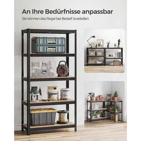 Rootz Storage Shelves Set of 2 - Steel Rack - Metal Rack - Heavy Duty Shelves - 180cm x 90cm x 40cm